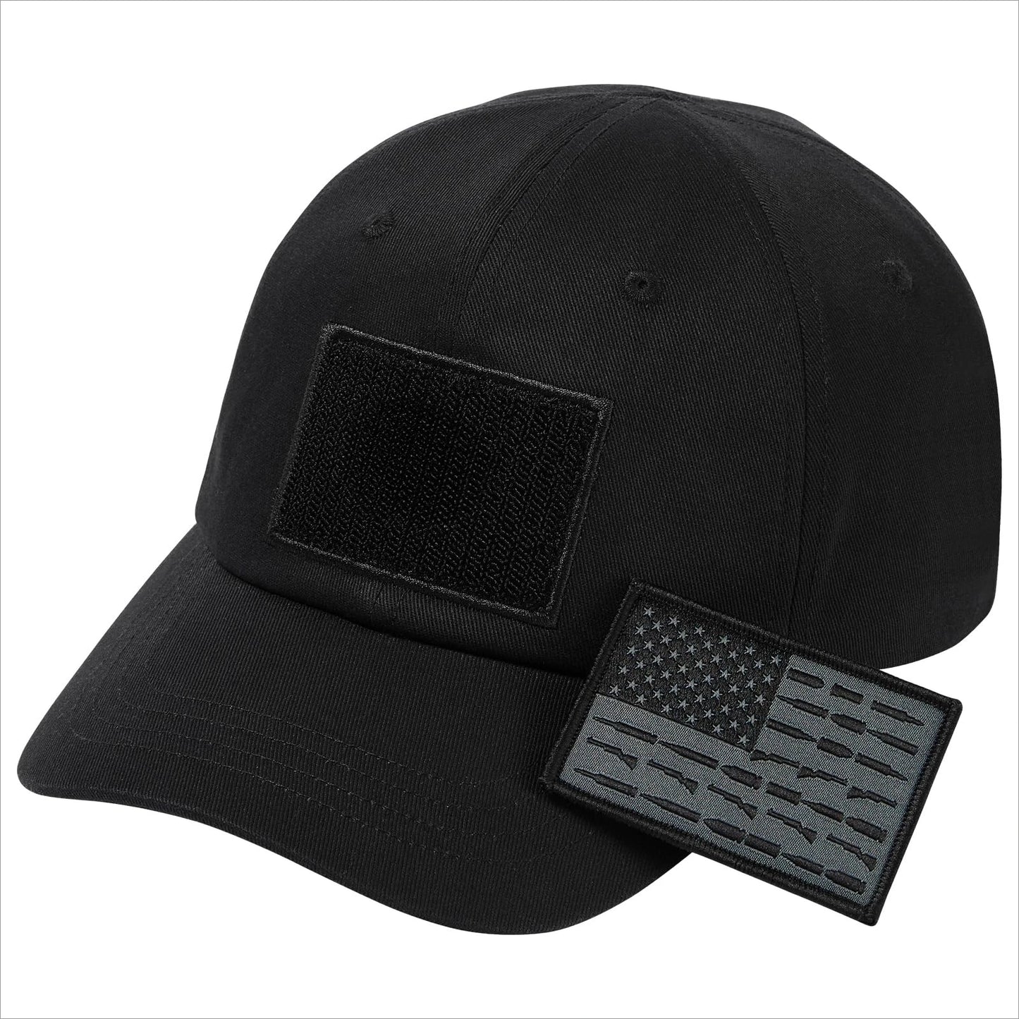 Adjustable Tactical Trucker Hat With Military Flag Patch Design