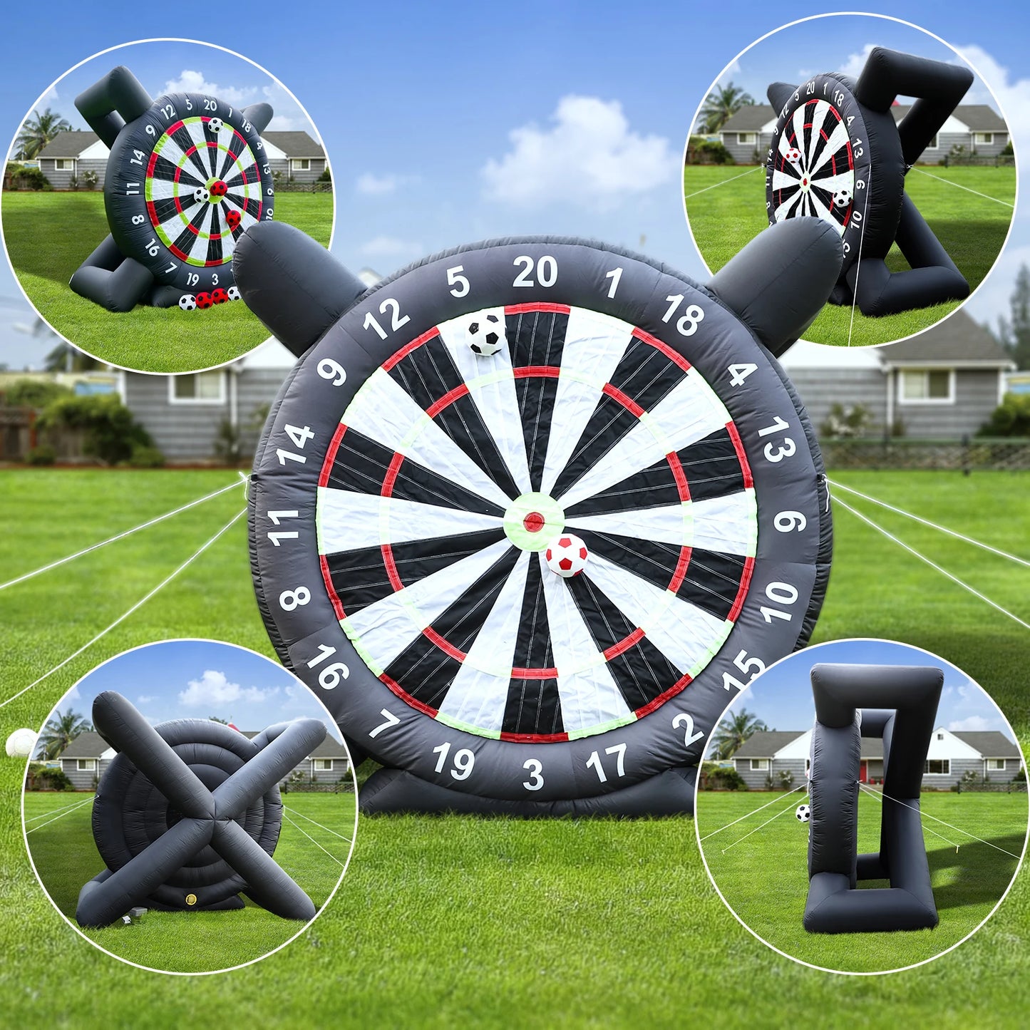 Outdoor Inflatable Soccer Dart Board With Football Targets