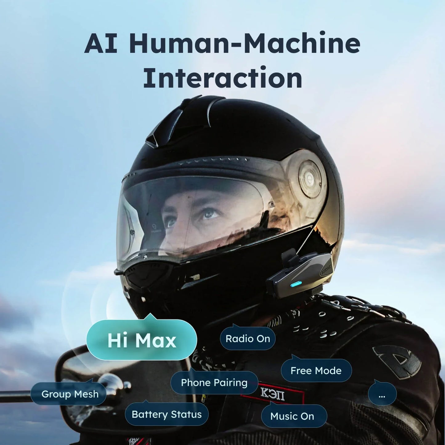 ASMAX S1 Bluetooth Motorcycle Helmet Headset Intercom 8 Rider IPX7