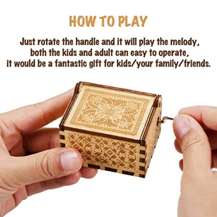 Wooden Music Box Playing Amazing Grace Melody For Baptism Gift