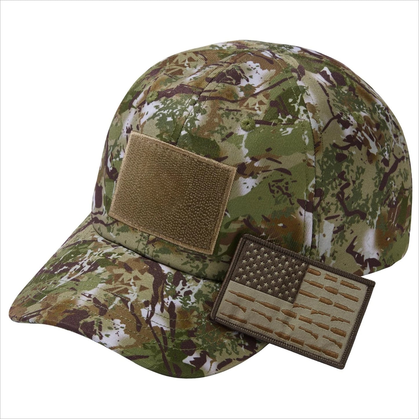 Adjustable Tactical Trucker Hat With Military Flag Patch Design
