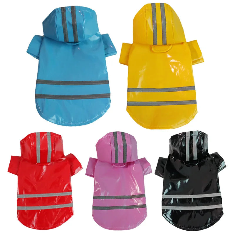 PU Waterproof Pet Raincoat With Hood For Dogs And Puppies
