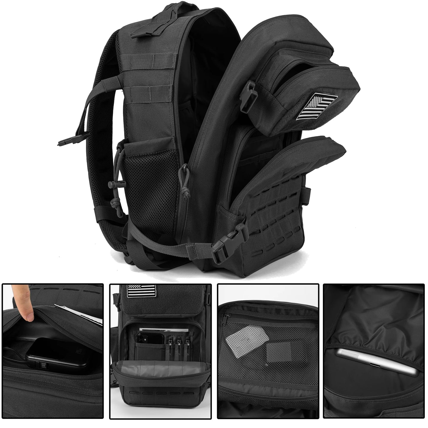ReFire Gear Tactical MOLLE Hiking Backpack With Dual Cup Holder