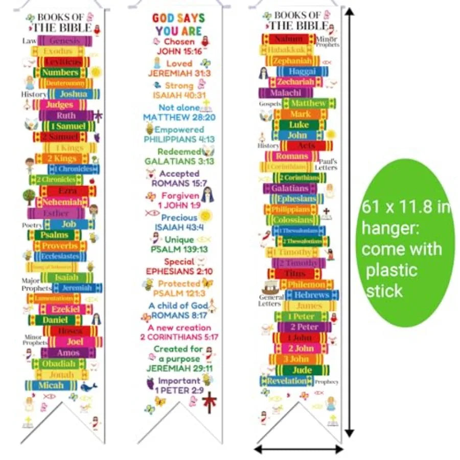 Three Piece Biblical Teaching Banners For Classroom Decor