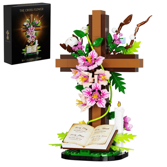 BuildMoc Jesus Cross Flower Compatible Lego Building Blocks Set