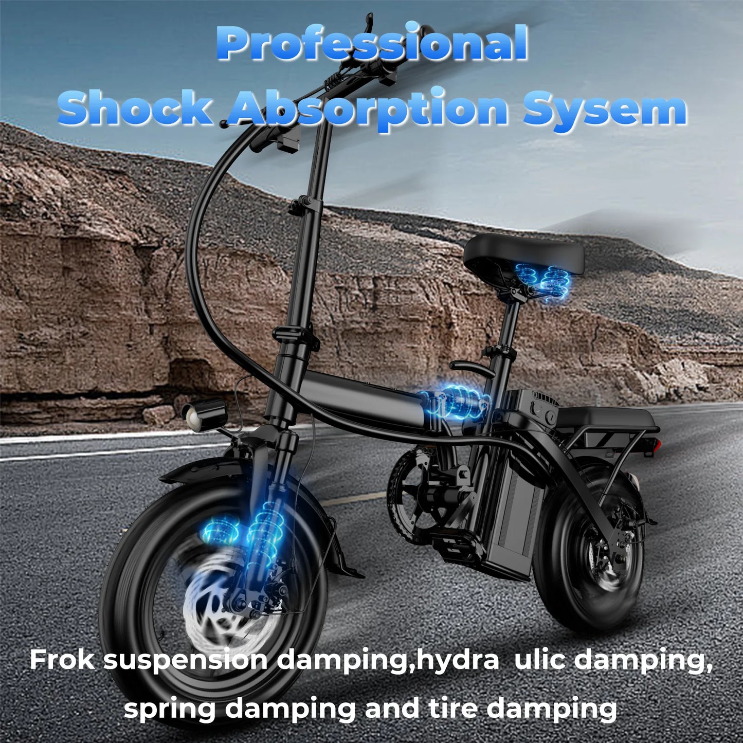 Lelekuai 500W Folding Electric Bike With Removable Battery