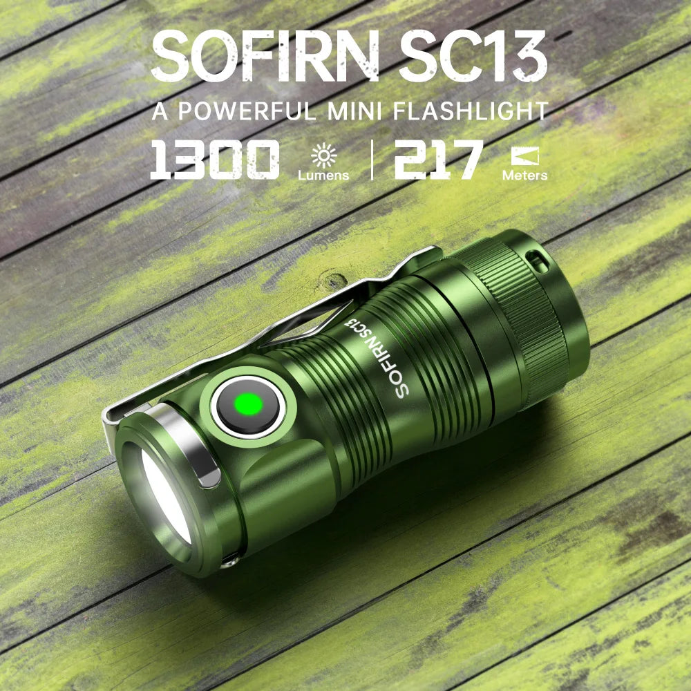 Sofirn Sc13 Mini Tactical Flashlight 1300 Lumens Waterproof Keychain Light