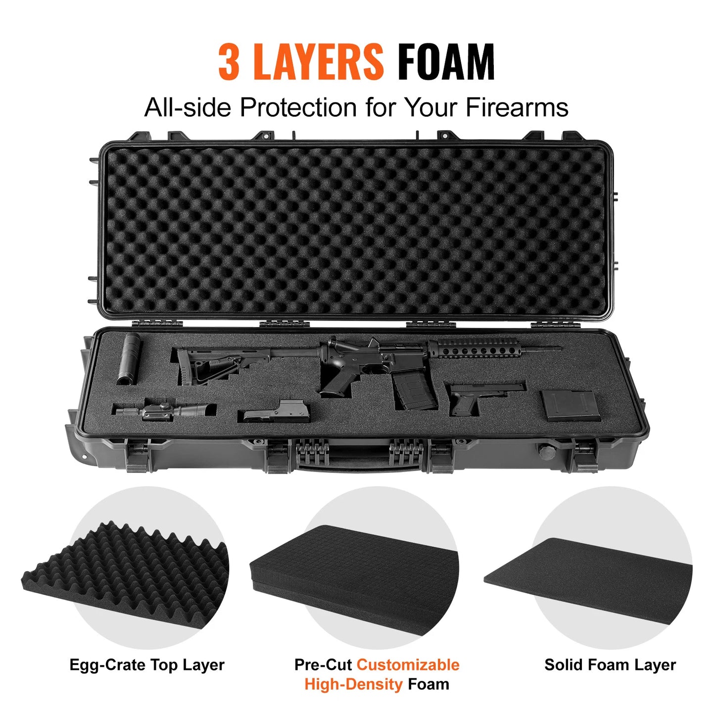 SucceBuy Portable Rifle Hard Case With Waterproof Protection