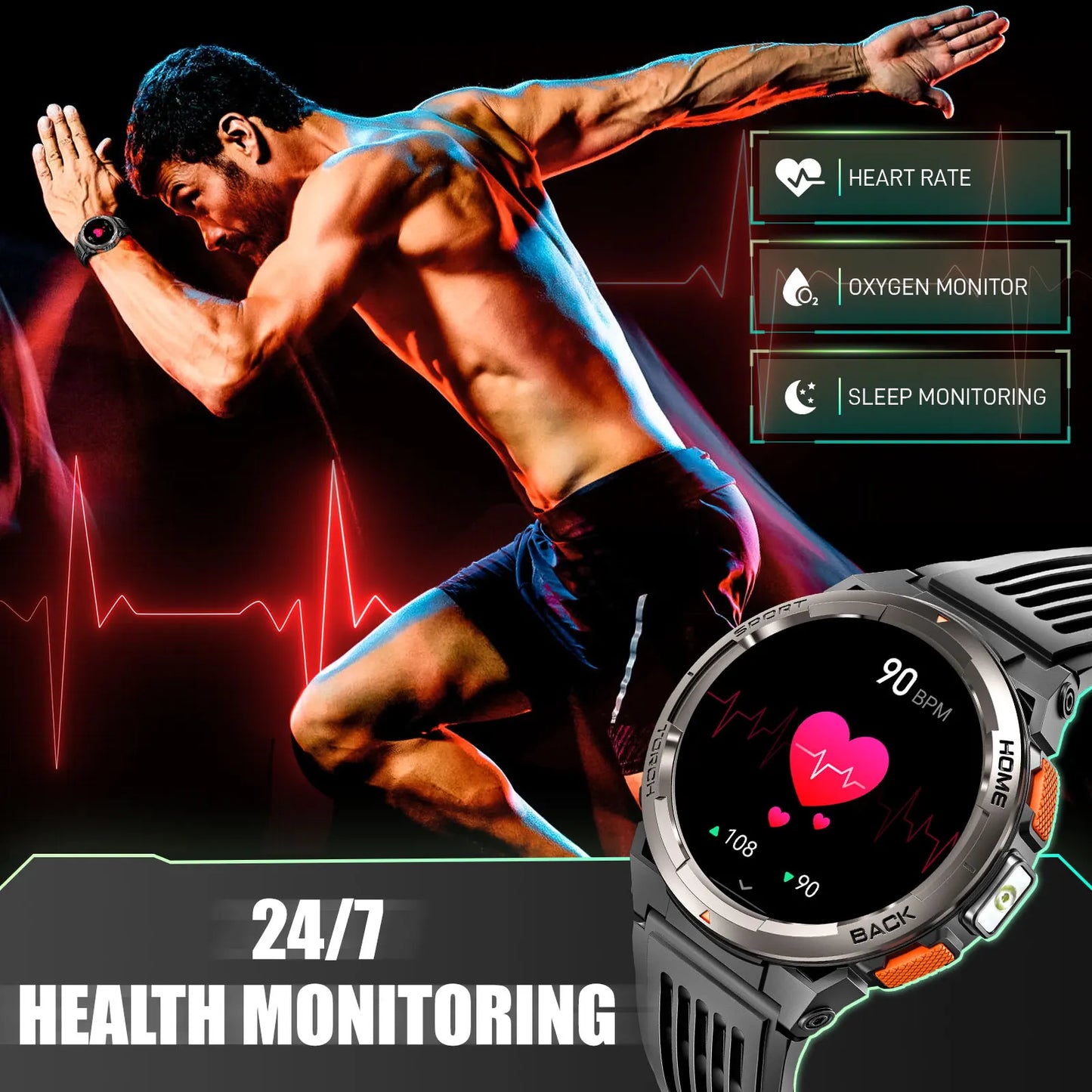 EIGIIS KE5 Smart Watch Featuring Compass Barometer Waterproof Sports Design