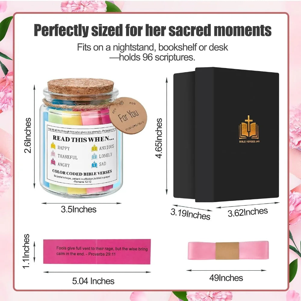 Inspirational Christian Bible Verse Glass Jar For Women Sisters
