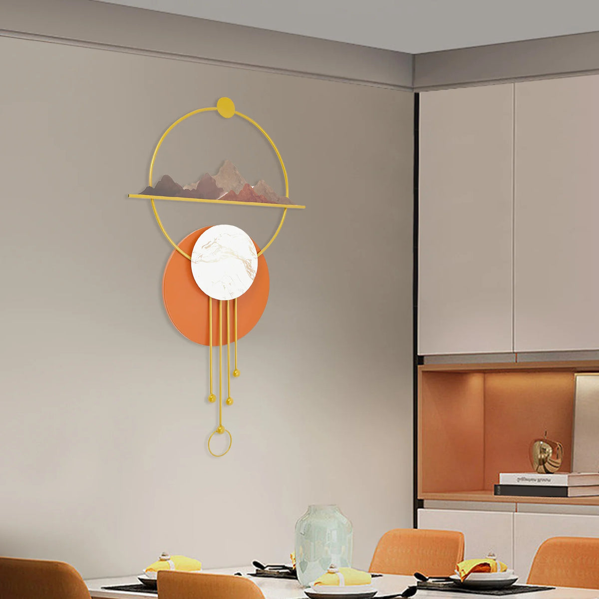 Abstract Metal Wall Art Hand Polished Chinese Style Home Decor