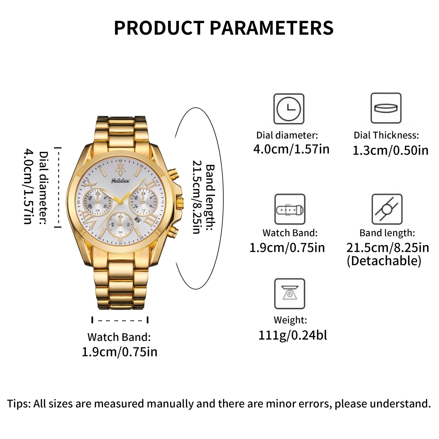 YaLaLuSi Elegant Two Tone Roman Dial Quartz Wristwatch For Women