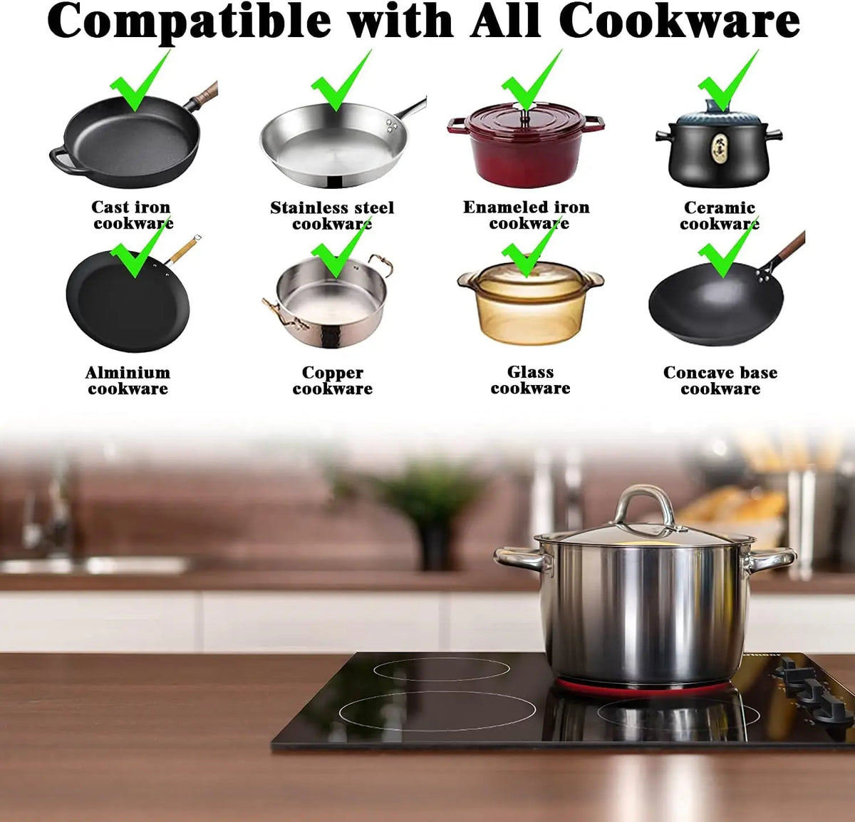 Karinear 4 Burner Electric Cooktop With Knob Controls