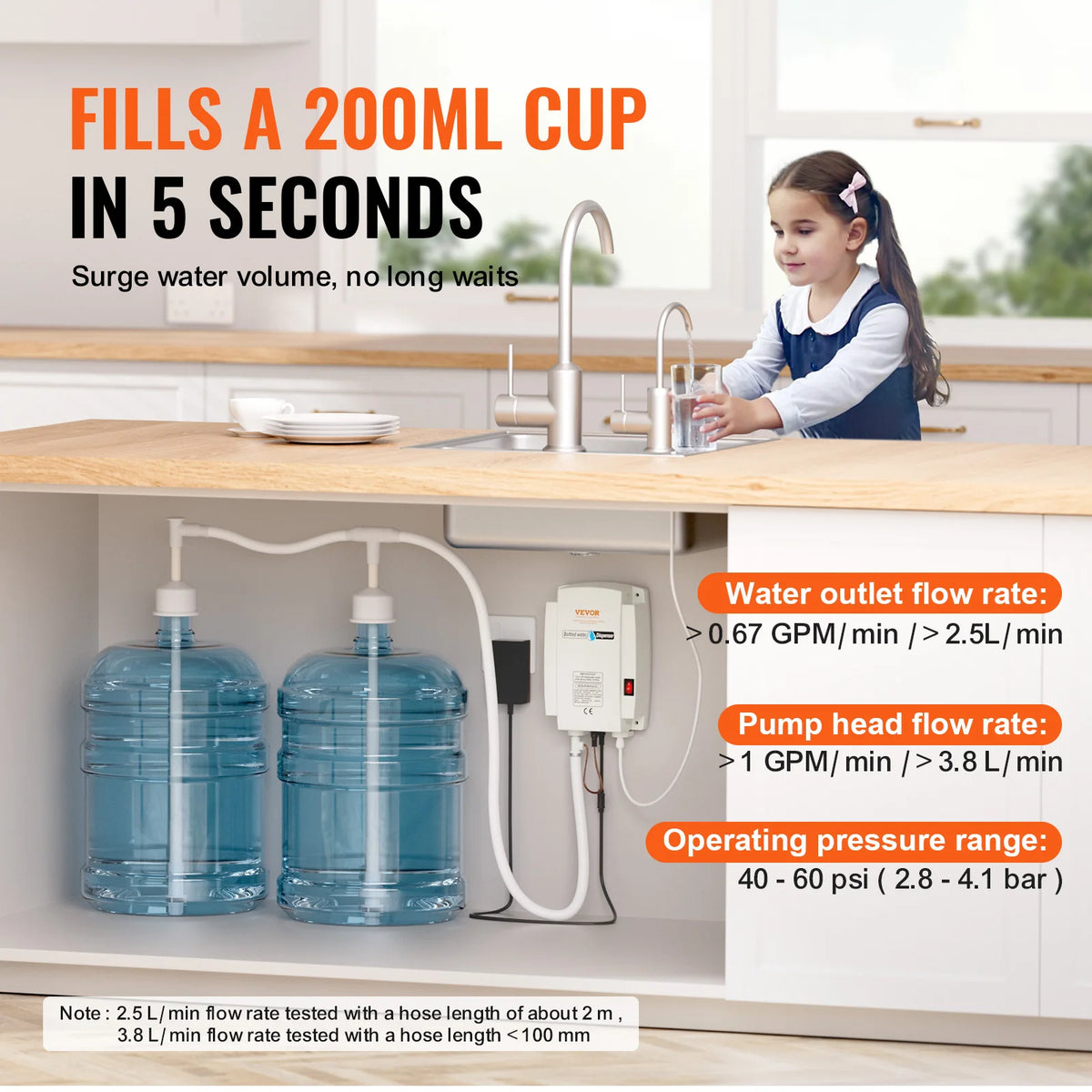 SucceBuy Electric Double Pipe Bottled Water Dispenser Pump System