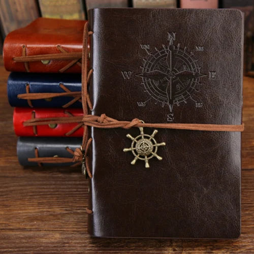 Vintage Pirate Spiral Notebook Journal With Replaceable Leather Cover