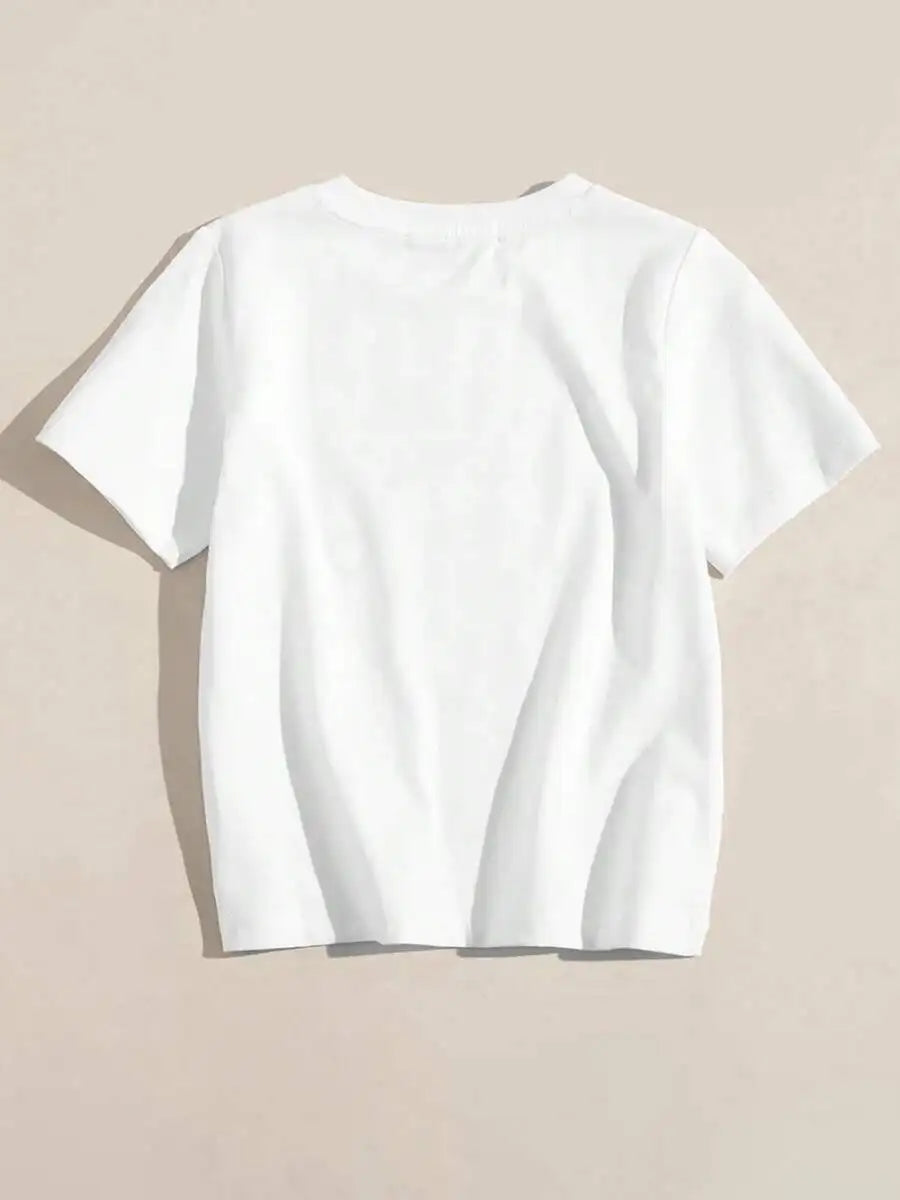 Youth Faith Cross Printed Cotton Crew Neck Casual T Shirt