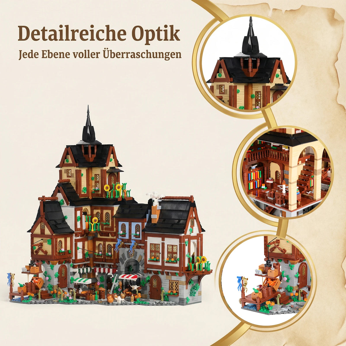Barweer Medieval Town Modular Building Blocks Architecture Set