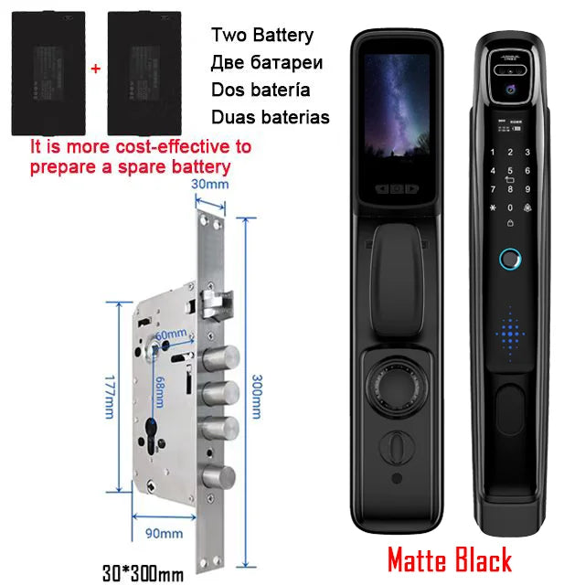 YKESDL Smart Door Lock Wifi Face Recognition Camera Intercom