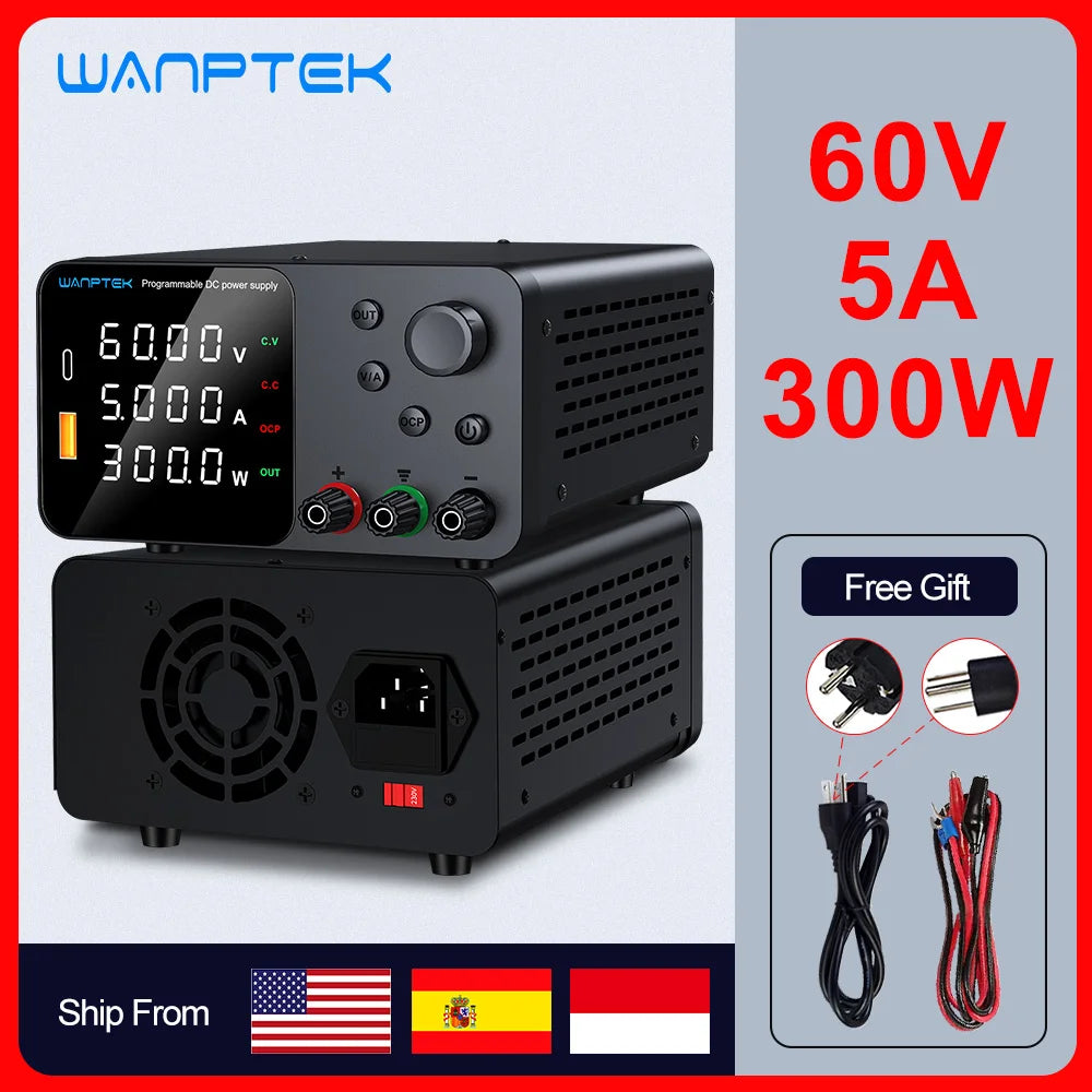 Wanptek Adjustable DC Power Supply 30V 10A Lab Bench Regulator