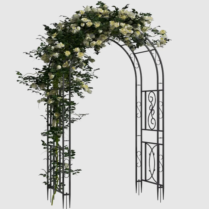 Heavy Duty Metal Garden Arbor Plant Arch Trellis For Vines