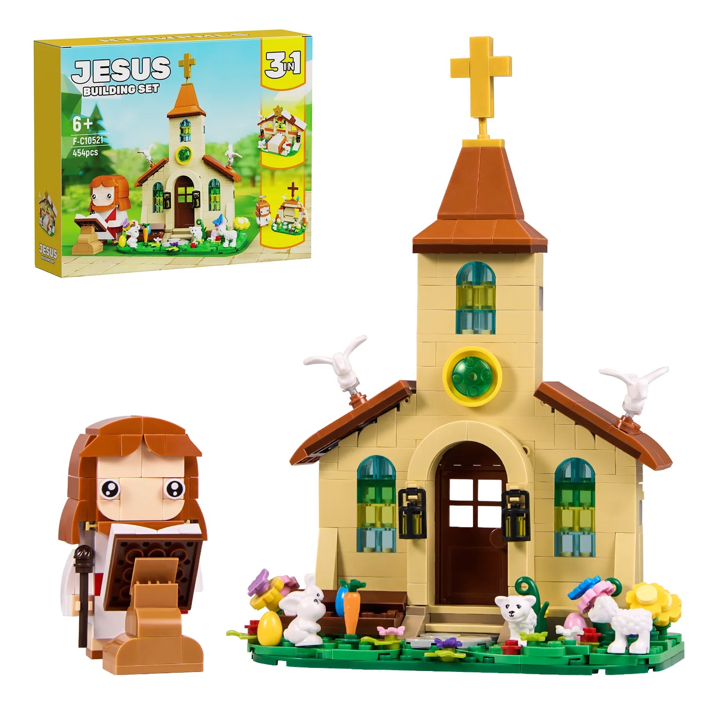 Jesus Nativity Building Blocks Set For Easter Religious Decor