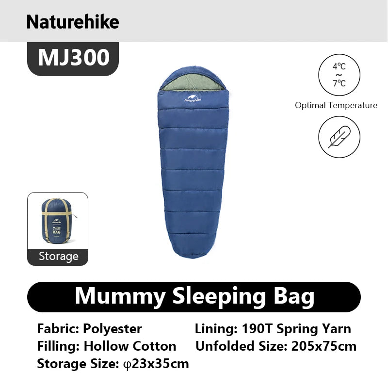 Naturehike Winter Warm Mummy Sleeping Bag For Adults Outdoor Camping