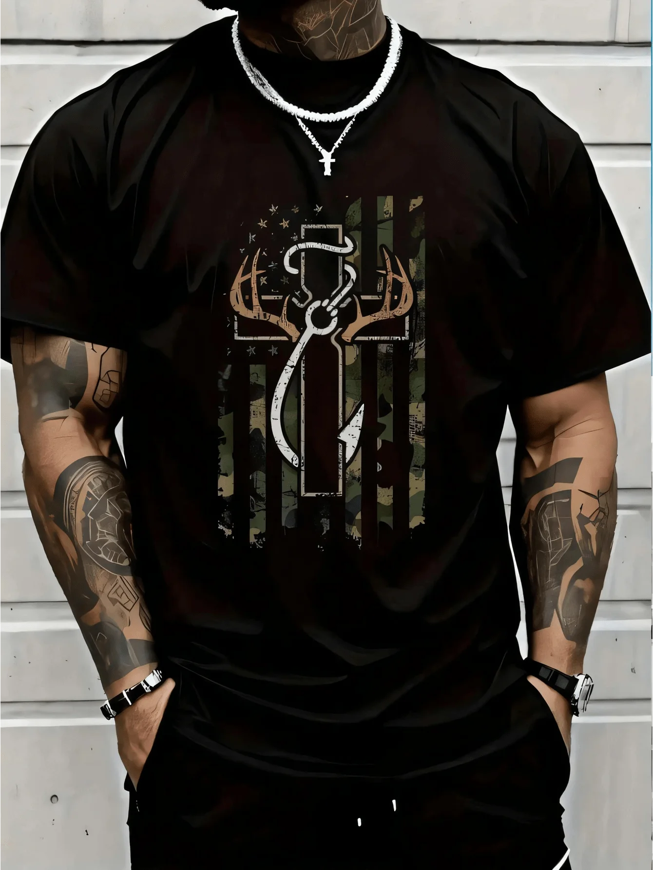 Premium Cotton Camo Tshirt For Hunting Fishing Christian Designs