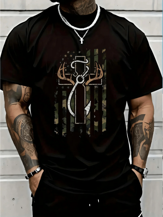 Premium Cotton Camo Tshirt For Hunting Fishing Christian Designs