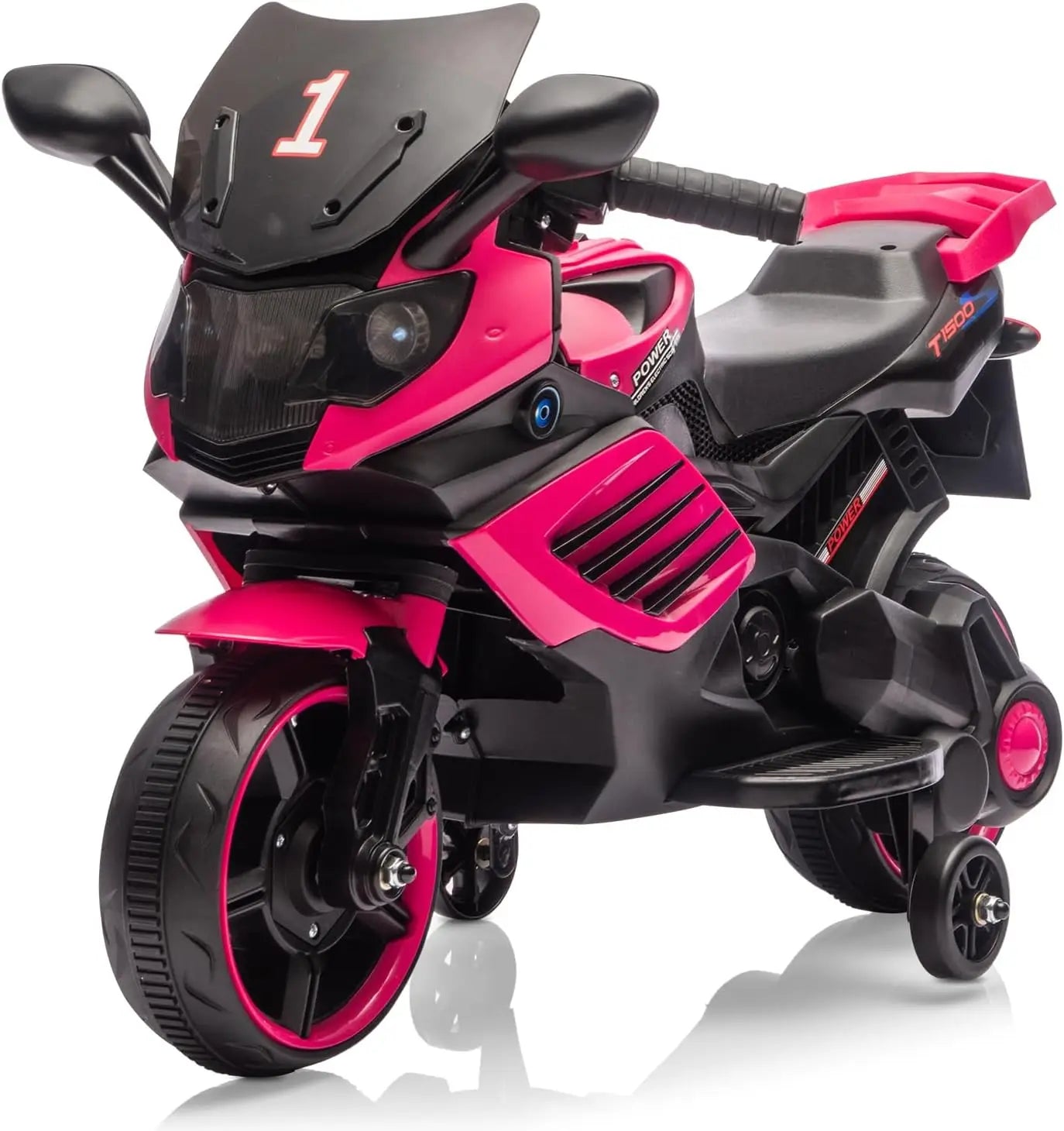 HiMISS Electric Kids Motorcycle With Training Wheels And Headlight