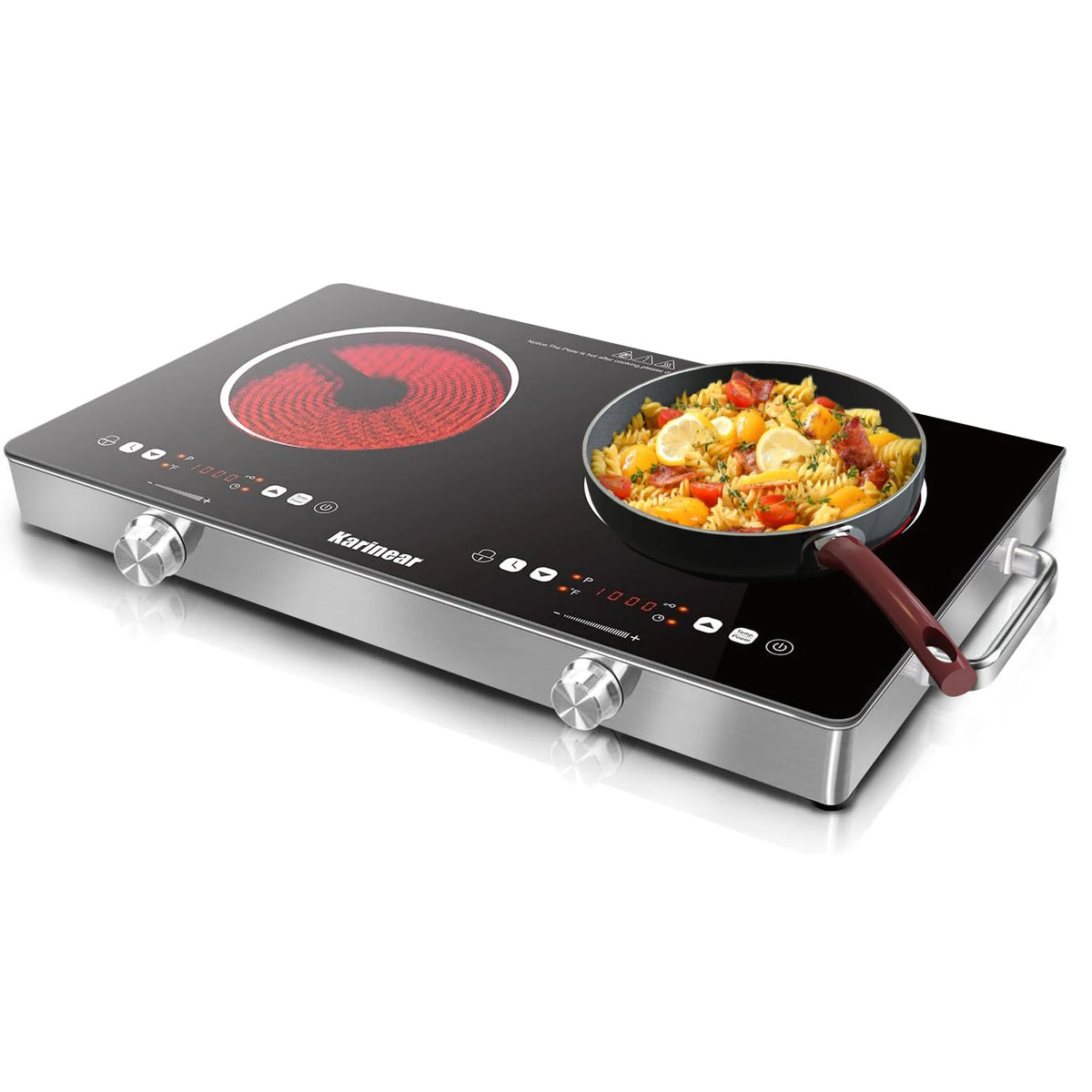 Karinear Dual Zone Ceramic Hob With Touch And Knob Controls