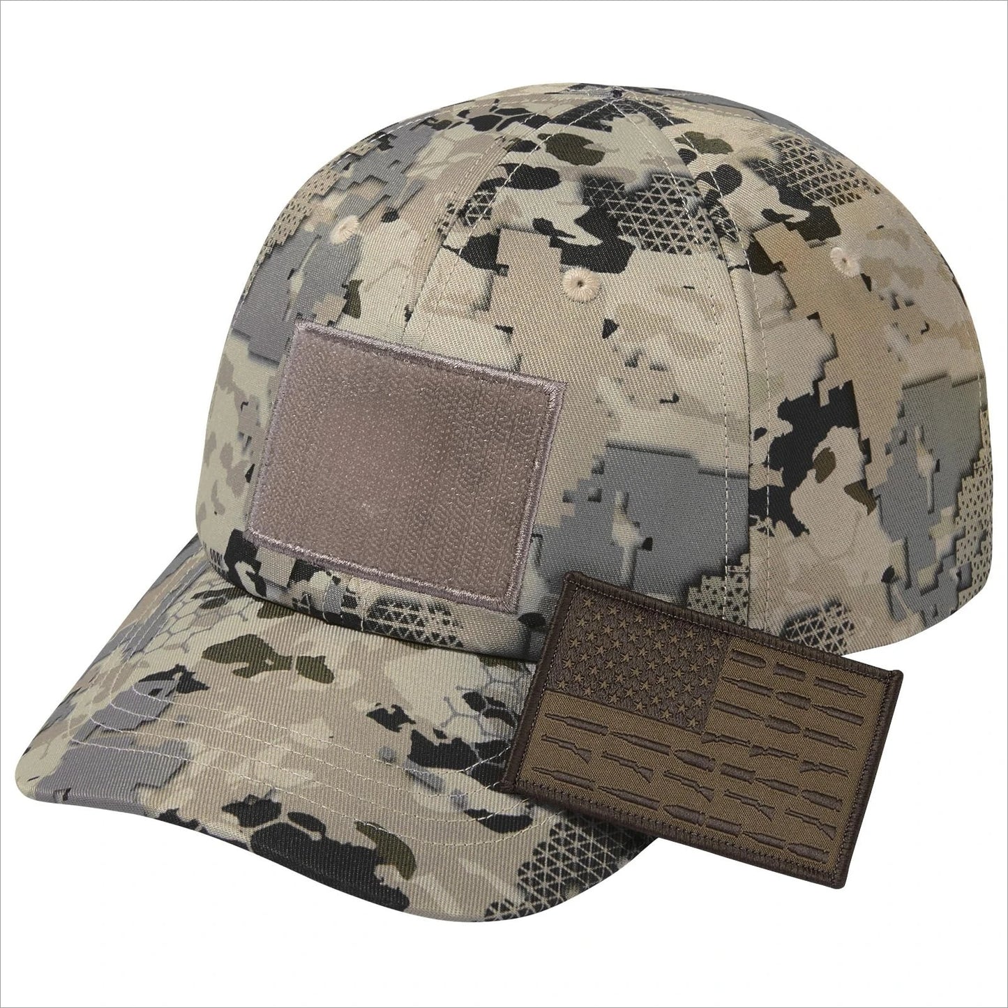 Adjustable Tactical Trucker Hat With Military Flag Patch Design
