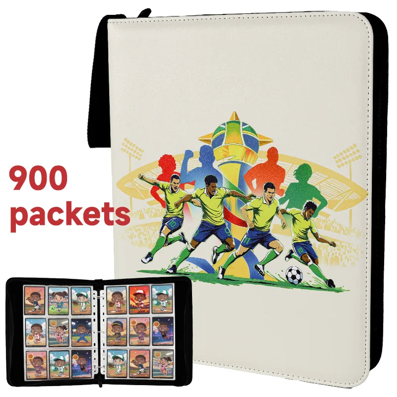 Sports Themed Card Binder Album With Protective Sleeves