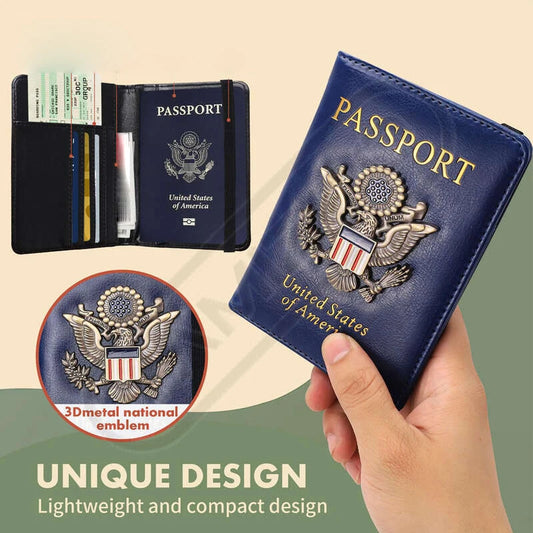 Compact RFID Blocking PU Leather Passport Holder Wallet For Secure IDs