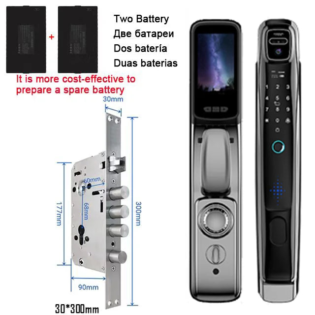 YKESDL Smart Door Lock Wifi Face Recognition Camera Intercom