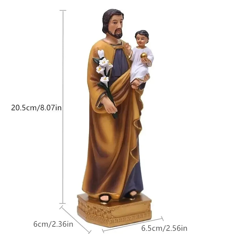 Saint Joseph And Child Jesus Catholic Resin Statue Decoration
