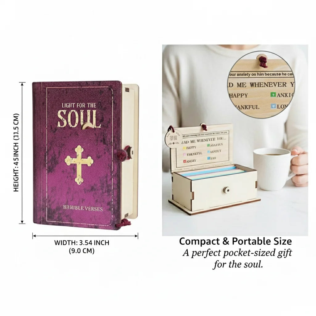 Wooden Bible Verse Box With Scripture Cards For Inspiration