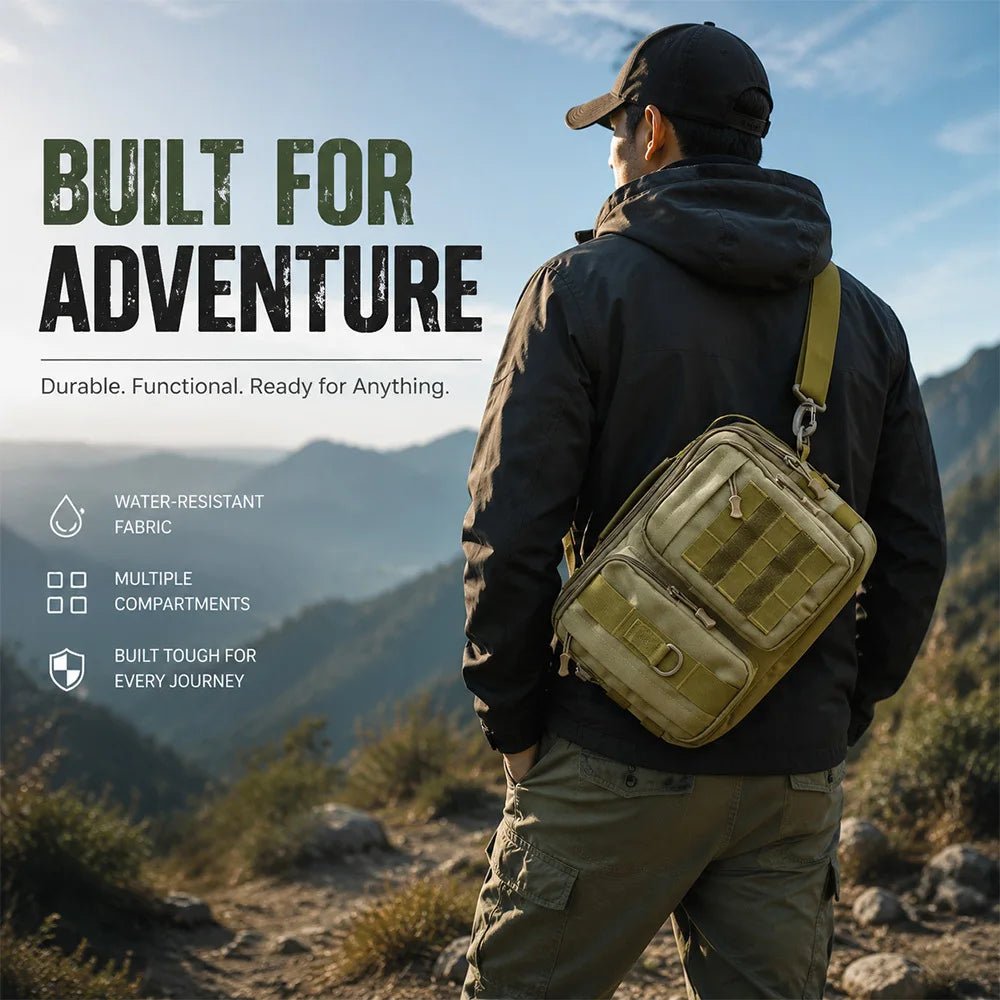 Tactical Nylon Crossbody Bag For Hiking And Camping Adventures