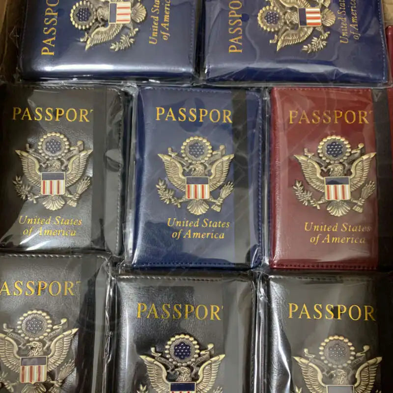 Compact RFID Blocking PU Leather Passport Holder Wallet For Secure IDs