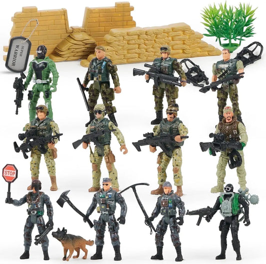 Joyfy Military Toy Soldiers Playset With SWAT Weapon Accessories