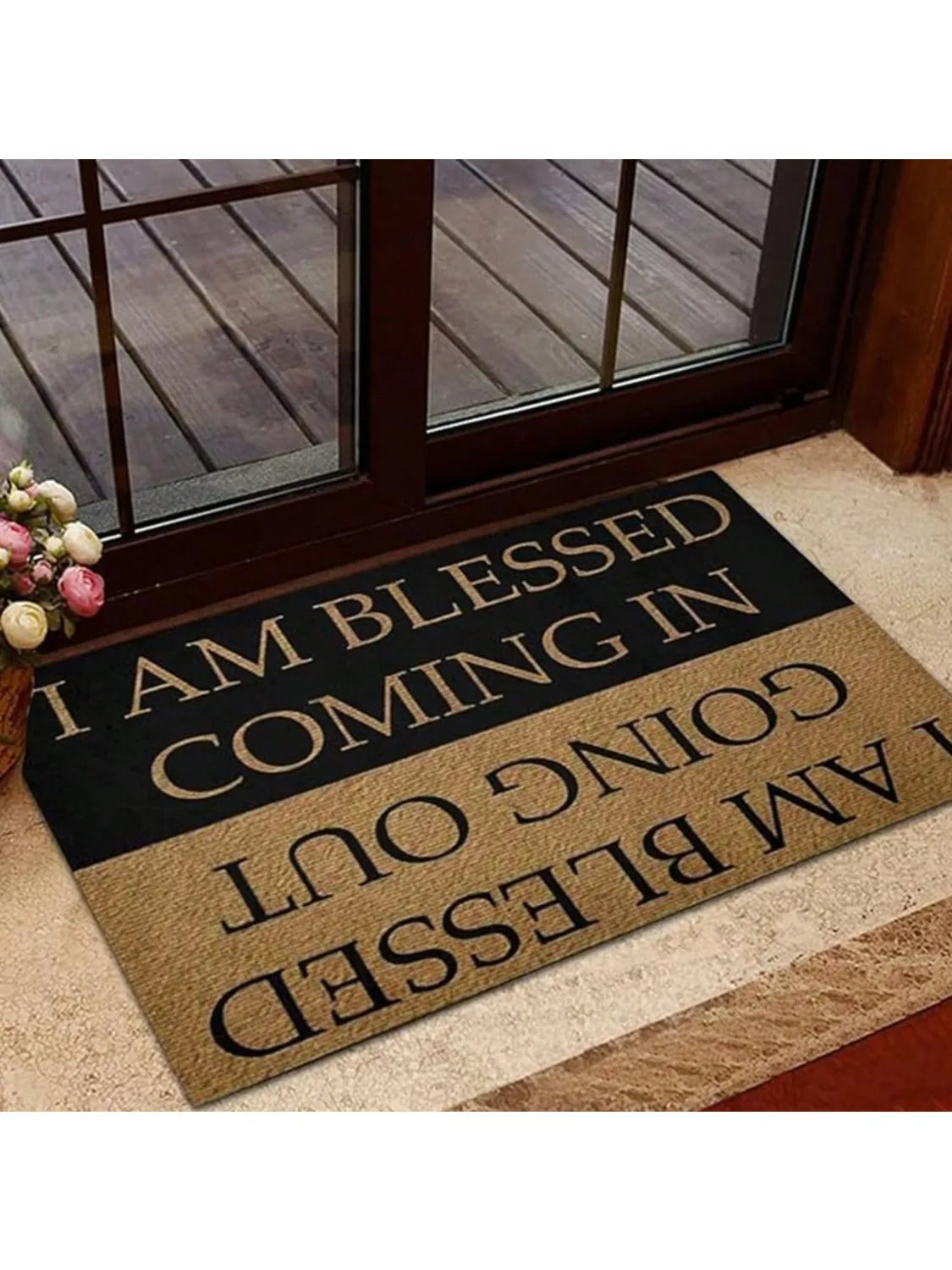 Inspirational Quote Anti Slip Doormat Quick Dry Entryway Floor Rug