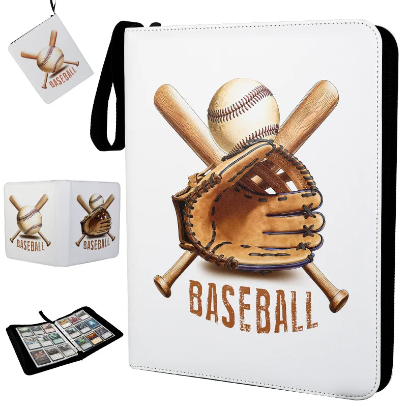 Sports Themed Card Binder Album With Protective Sleeves