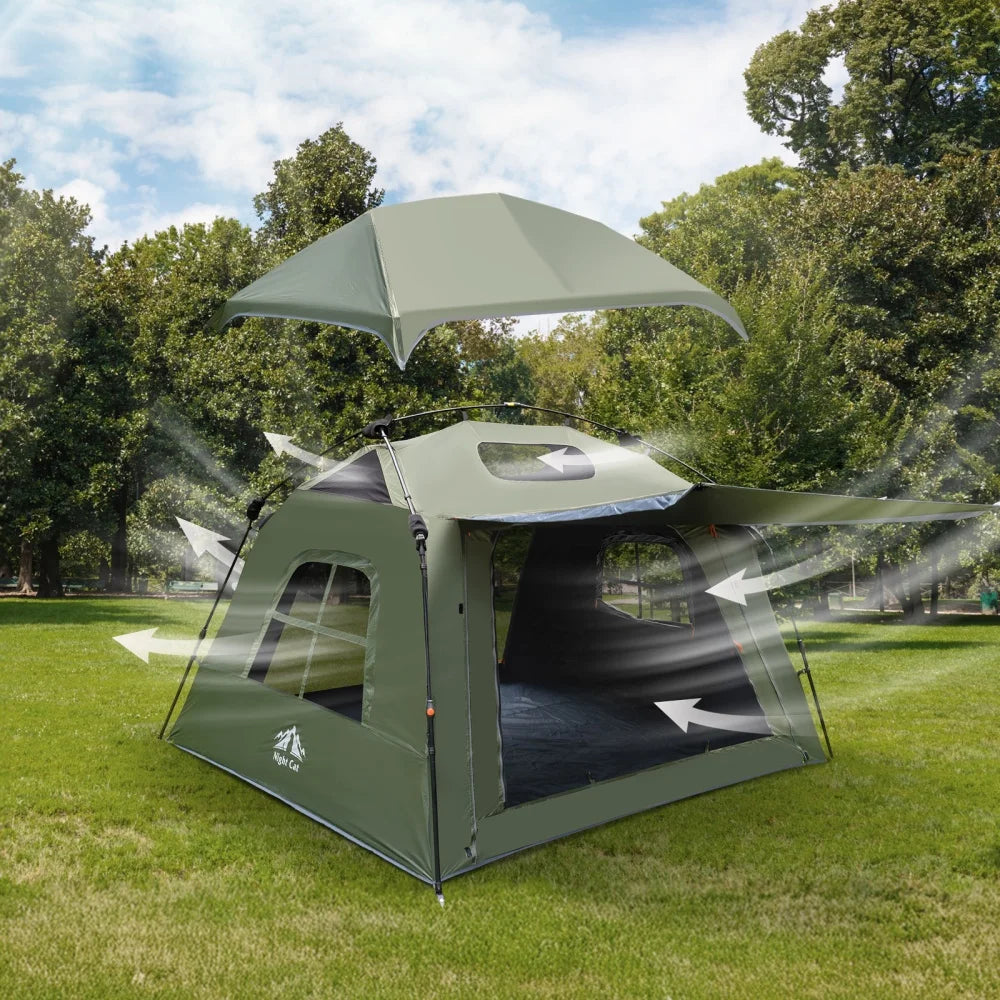 Night Cat Pop Up Blackout Waterproof Camping Tent With Vestibule