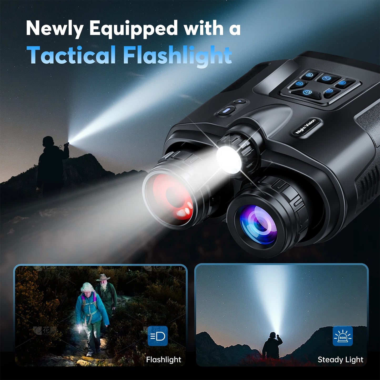 USB Rechargeable 4K Night Vision Binoculars With HD Digital Zoom