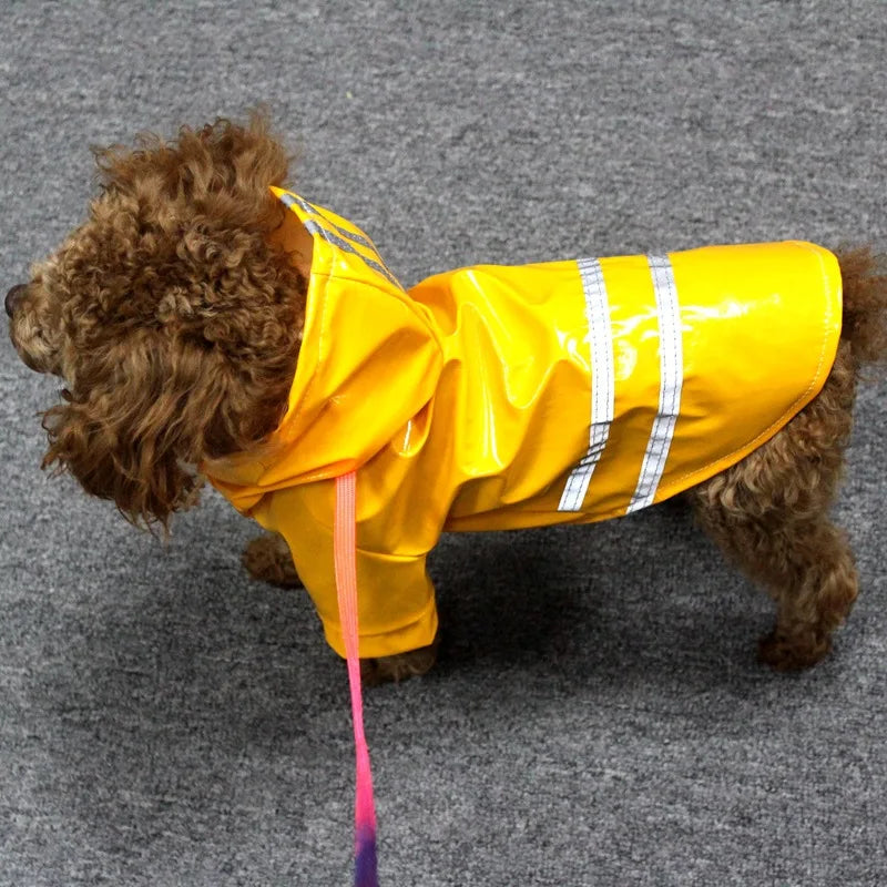 PU Waterproof Pet Raincoat With Hood For Dogs And Puppies