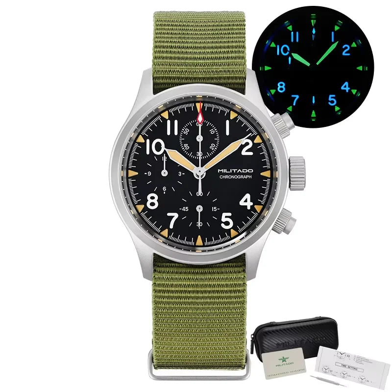 Militado Mens Sports Chronograph Watch With Luminous Markers