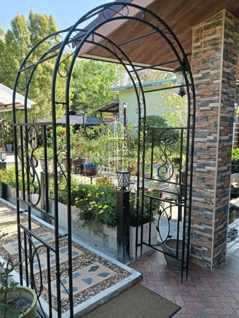 Heavy Duty Metal Garden Arbor Plant Arch Trellis For Vines