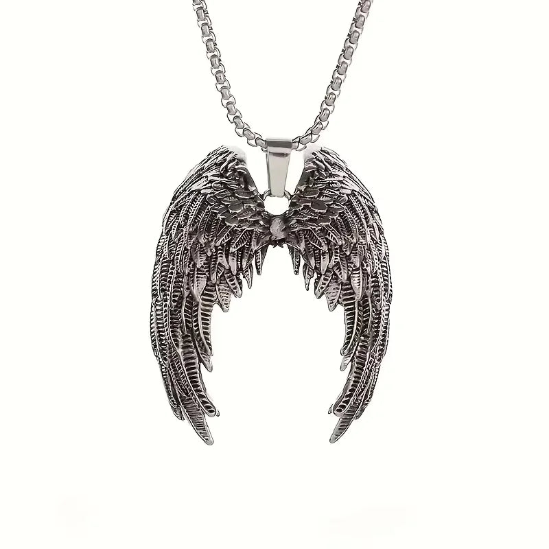 Stainless Steel Angel Wings Pendant Necklace Classic Fashion Jewelry