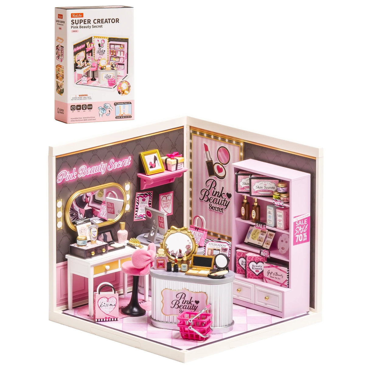 Rolife Miniature House DIY 3D Puzzle Kit With LED Light