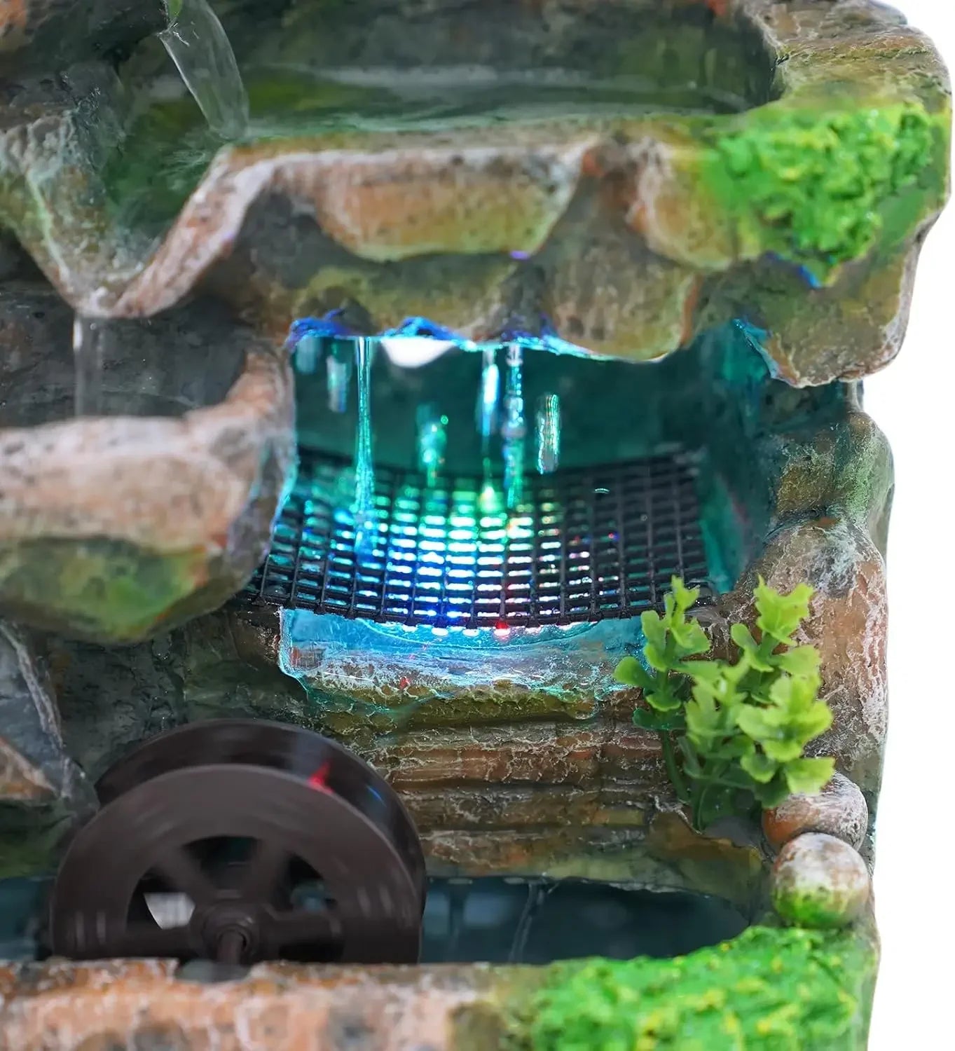 Indoor Waterfall Meditation Fountain With Automatic LED Light Pump
