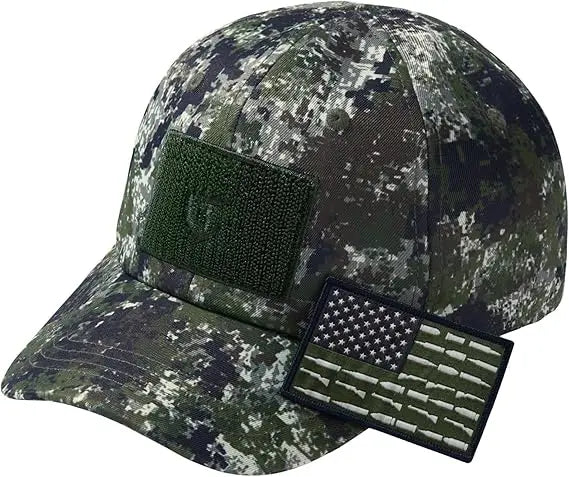 Adjustable Tactical Trucker Hat With Military Flag Patch Design